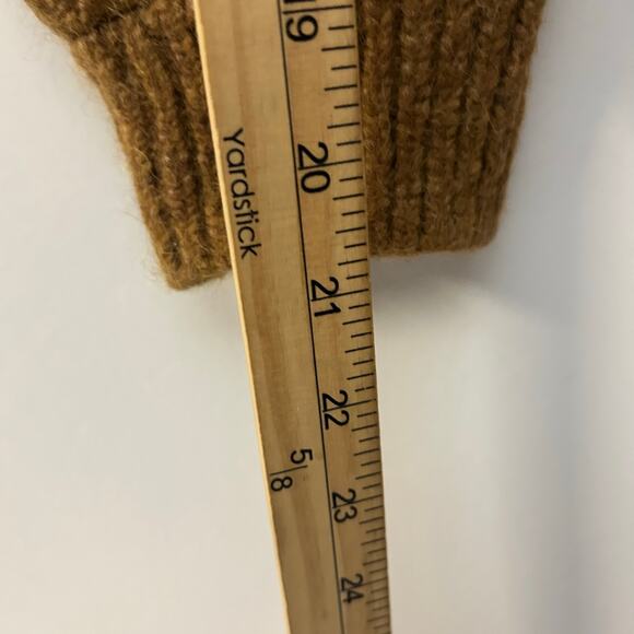 Faherty Cable Knit Baby Alpaca Cropped Brown Cardigan Sweater Women’s Size Large - Picture 6 of 8